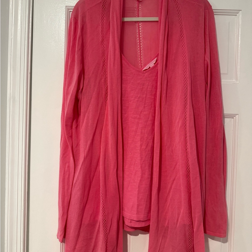 Lilly Pulitzer Vibrant Pink Cardigan Set